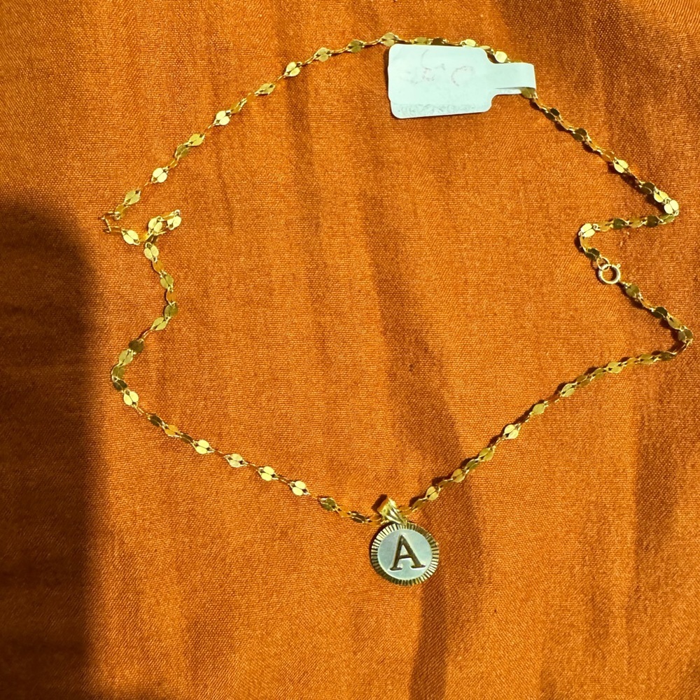 Gold Initial Pendant Necklace 18K